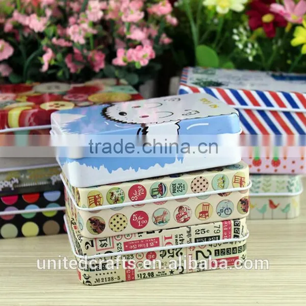 New Small Storage Jars Rectangular Iron Tin Gift Jewelry Holder Storage Box 1Pcs photo-2