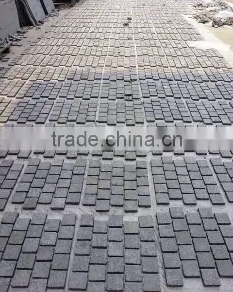 Black Granite Mesh Paving Cheap Black Paver Granite Paving Stone photo-3