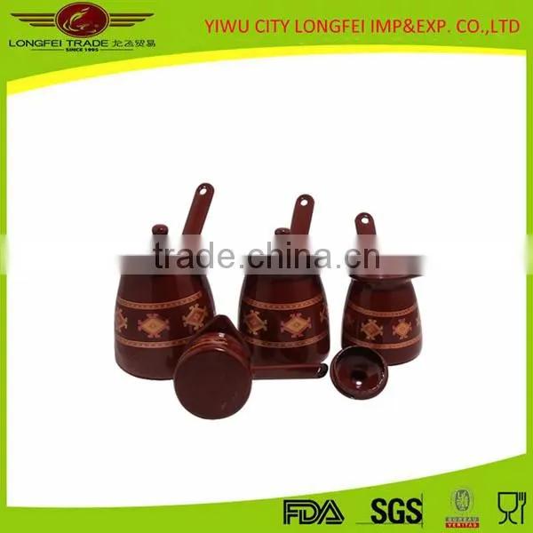 Brown Color Enamel Coffee Warmer Can With Enamel Lid photo-2