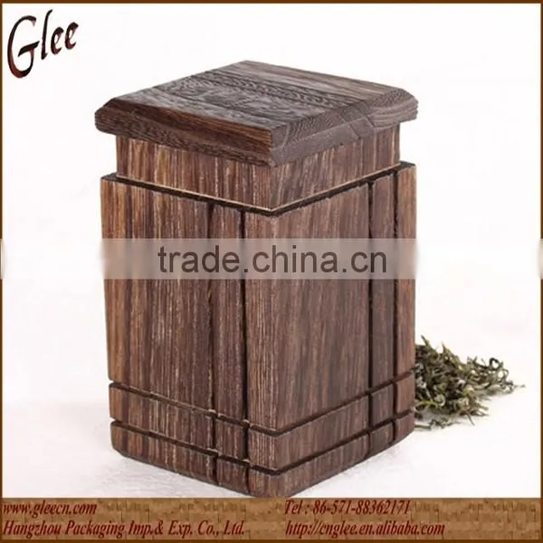 Burned Paulownia Wood Tea Canister Wholesale photo-5