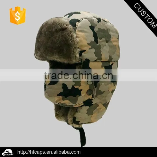 Wholesale Camouflage Faux Fur Trapper Hat Winter Earflap Cap photo-3