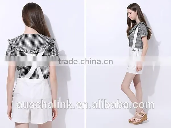 Personalized Summer Ladies Short Pants Suspenders Fashion Design photo-6