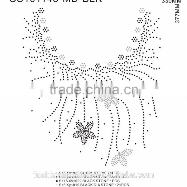 Custom Neck Line Rhinestone/Acrylic /Gem Stone Glitter Hot Fix Rhinestone for Clothing photo-2