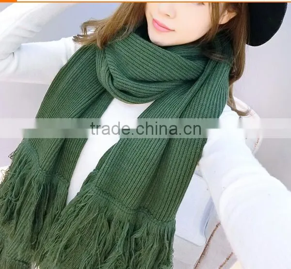 2015 2016 Modern Handmade Big Thick Acrylic Wool Trendy Knitting Scarf photo-4