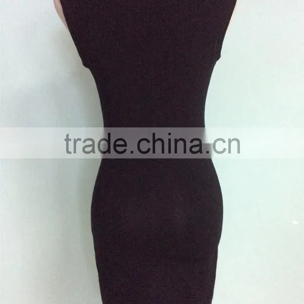 Cheapsale China Supplier Summer Ladies Solid Black Fancy Casual Fashion Skinny Dresses photo-2