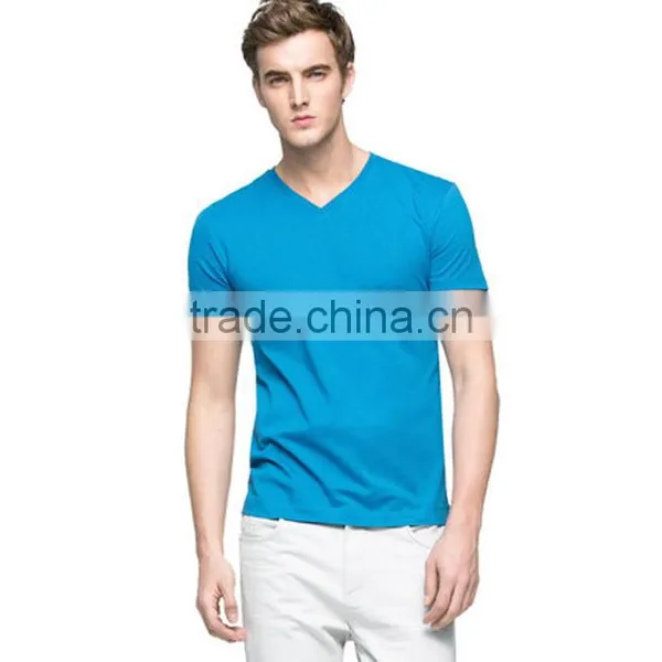 Wholesale Short Sleeve Cheap Plain 100 Polyester Custom Deep V Neck T Shirts For Men photo-4