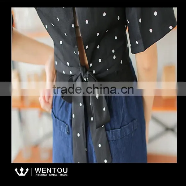 Wholesale Ladies Short Sleeve V Neck Dot Print Blouse photo-6
