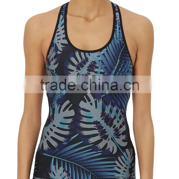 Wholsale OEM Casual Women Sports Tank Top Gym Jogging Wear Printed Yoga Wear Set photo-2