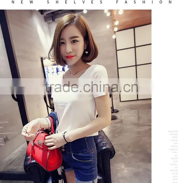 Spring/summer 2017 ms Han Edition Cultivate One's Morality Show Thin Coat Half Sleeve V-neck Cultivate One's Morality Short Slee photo-4