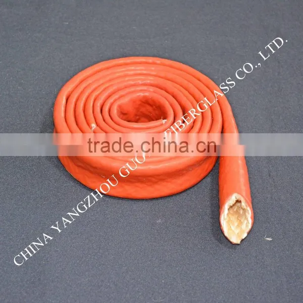 Self-extinguishing Silicone Coated Fire Protection Fiberglass Sleeving photo-6