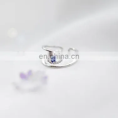 925 Sterling Silver Ring Adjustable Silver Ring Eye Ring photo-4