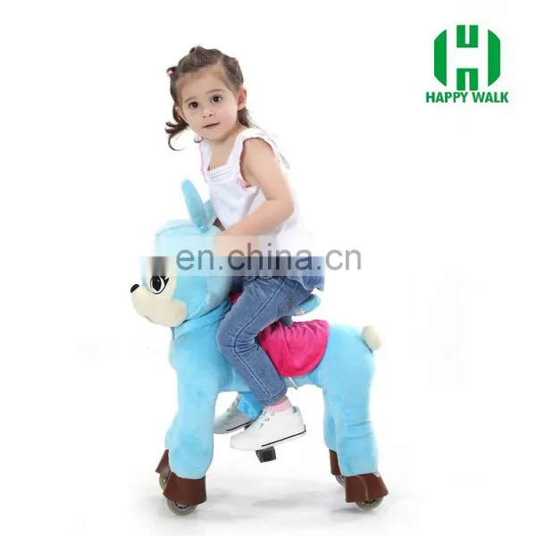 New Design Plush Toy Horse on Wheels Adult Porn Blue Mechanical Rabbit Sex Horse Toy photo-2