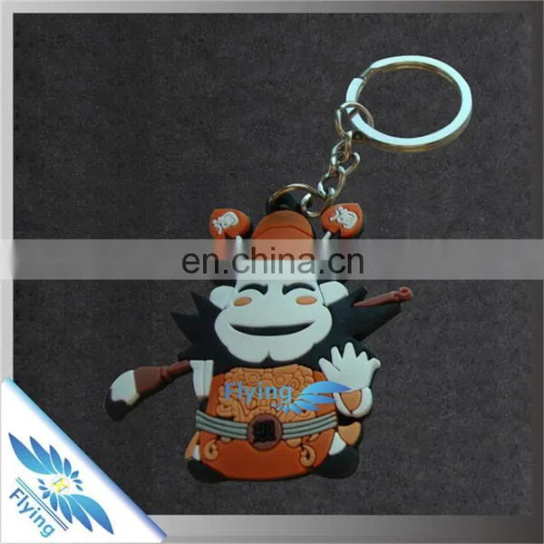 Factory Direct Sell Chinese Style Cartoon Soft Pvc Keychain/ Silicone Keychain With or Without Keyring