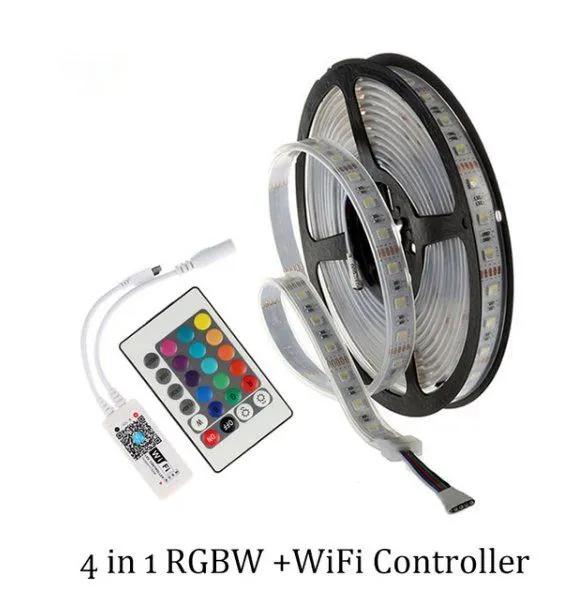 DC12V 4 IN 1 LED RGBW RGBWW LED STRIP 5050 60LED/m 5M IP20 IP65 With WIFI RGBW Controller 4 Color in 1 SMD