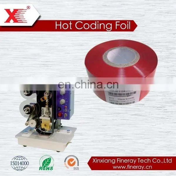 Hot Time and Date Stamp Foil Ink Ribbon/hot Thermal Transfer Foil for Printing Expiration Date FC3 Type 30mm*100m Size photo-2
