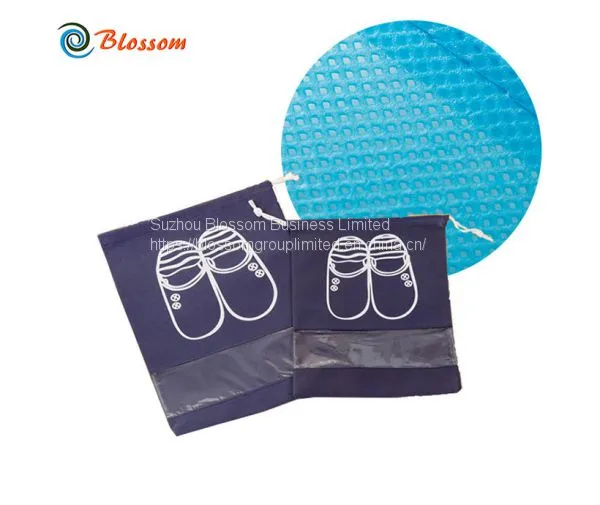 Wholesale Non Woven Reusable Drawstring Visible Travel Organizer Shoes Bag photo-2
