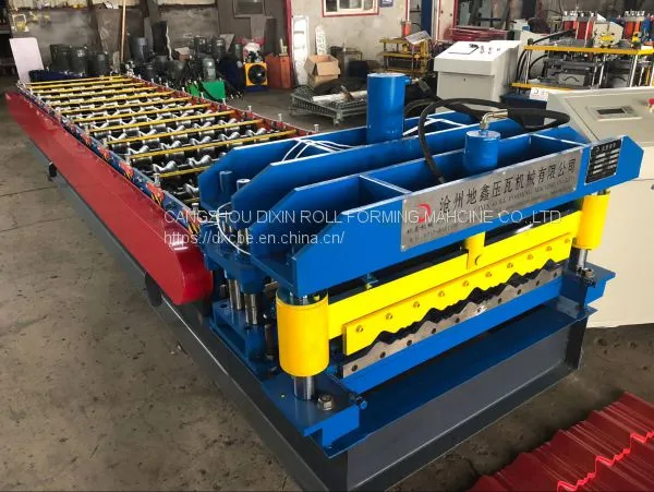 Cangzhou Dixin Metal Roofing Sheet Glazed Tile Iron Sheet Cold Roll Forming Making Machine Price photo-3