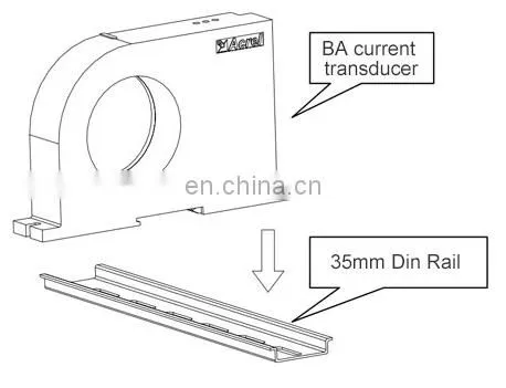 Acrel BA Series Din Rail AC 0-1A Residual Current Transducer photo-6