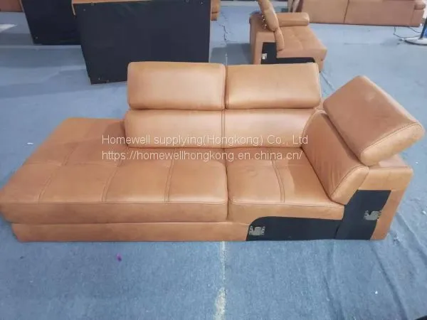 Hot Sell Italian Corner Sofa HF-S770 2 Seater With Chaise Leathaire Upholstery Livingroom Furniture photo-2