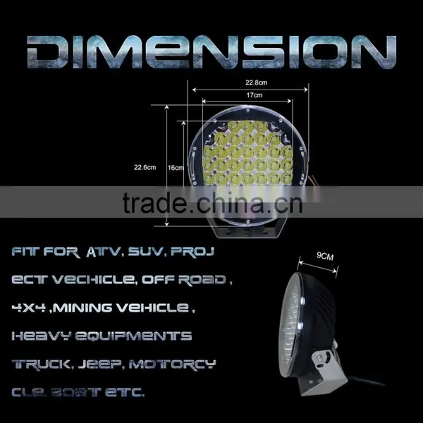 9inch LED Portable Work Light 12V 185W For Offroad Truck Car ATV SUV Jeep Boat 4wd ATV Auxiliary Driving Lamp photo-3