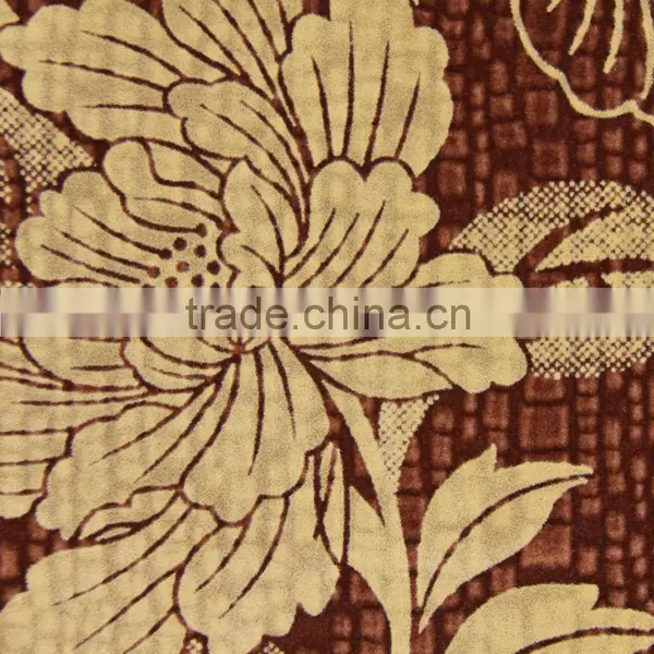 Flock on Flock Fabric for Sofa With Flower Pattern Elegant Dignity photo-2