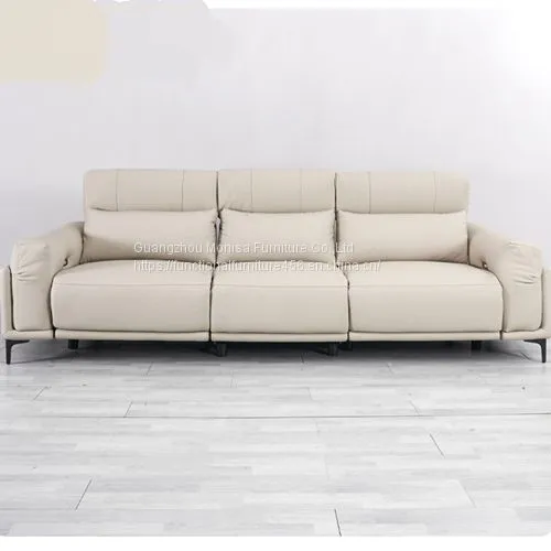 Sofa Living Room Leather Small Apartment Straight Row Leisure Sofa Designer Creative Modern Minimalist Combination Down Sofa photo-3