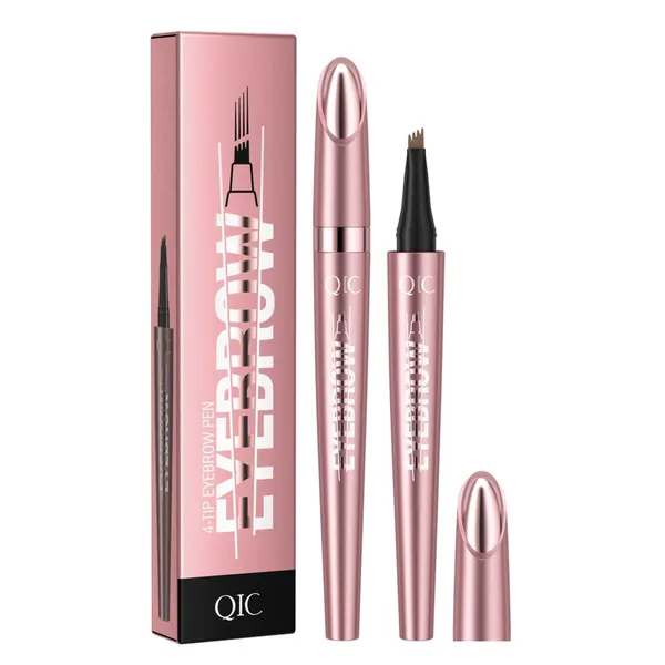 QIC Rose Gold 4-Tip Eyebrow Pen Waterproof, Smooth, Smudge-proof Liquid Eyebrow Pen for a Natural, Feathery Brow Look photo-5