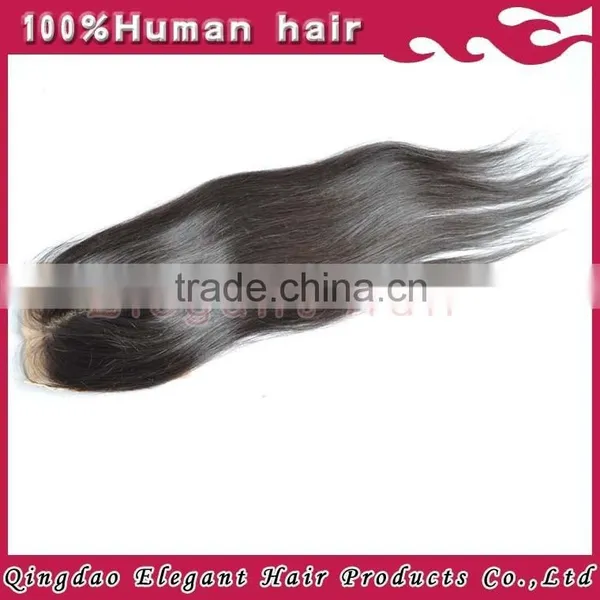 Unprocessed Indian Remy Hair Silky Straight Middle Parting Silk Base Closure photo-4