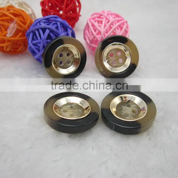 Sedex Audited Factory 2 Pillar Zamac Polyester Button, Vacuum Plating Polyester Button photo-2