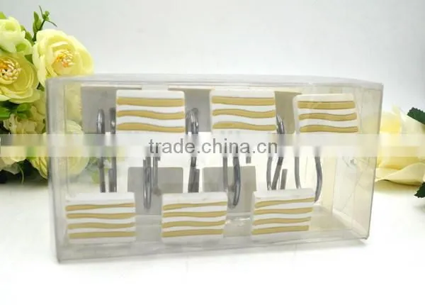 a Variety of Color of Square Polyresin Shower Curtain Hooks photo-2