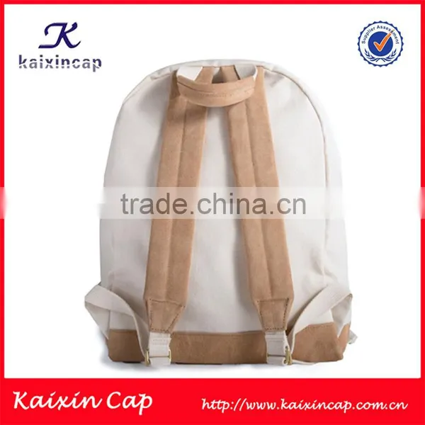 High Quality Blank Canvas Backpack/wholesale White Backpack/canvas School Backpack photo-3