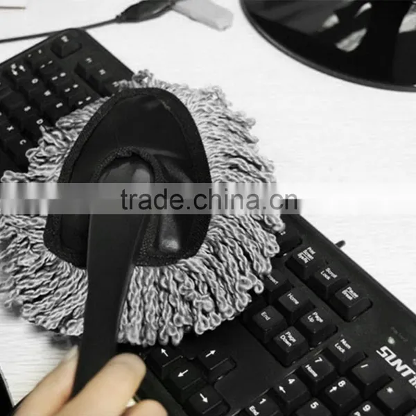Multi-functional Car Duster Cleaning Dirt Dust Clean Care Brushes Dusting Tool Mop Gray photo-2