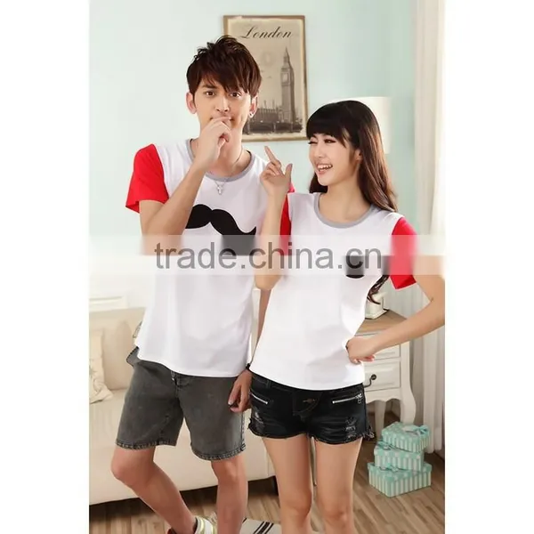 China OEM Cotton Cheap Promotional Couple T-shirts photo-2