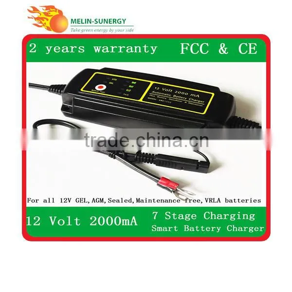 7 Stages 12V Battery Charger 2000mA for Motor Bike and Car photo-2