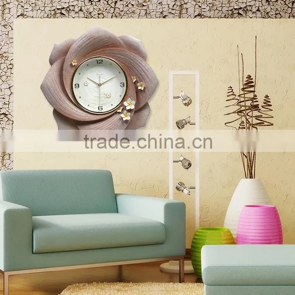 3D Relief Flower Art Hanging Clock for Home Decor Clock Wall Clock photo-6