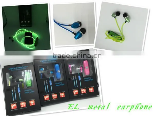 In-ear High Quality Custom Fashion el Light Earphone Wholesale Sports Cool Flash el Wire Earphones photo-6