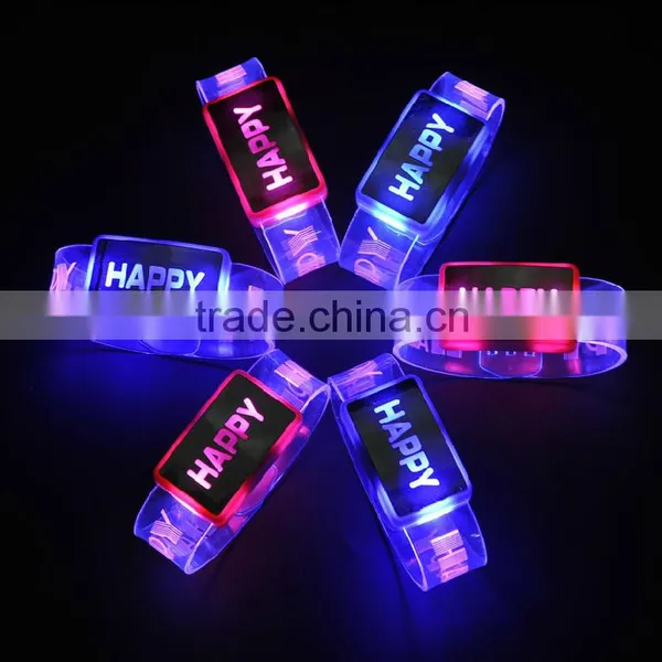 Various Color Custom Logo Flashing Led Silicone Wristband photo-5