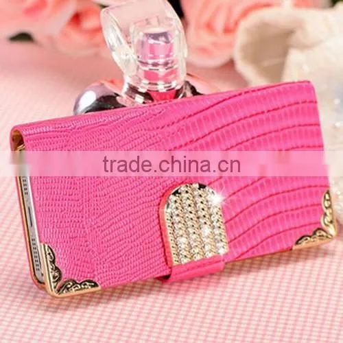 2014 Hot Selling Diamond Magnetic Leather Wallet Flip Mobile Phone Case Cover for Apple Iphone 6 photo-5