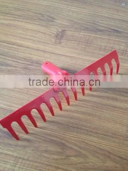 14 Teeth Wooden Handle Steel Garden Rake photo-2