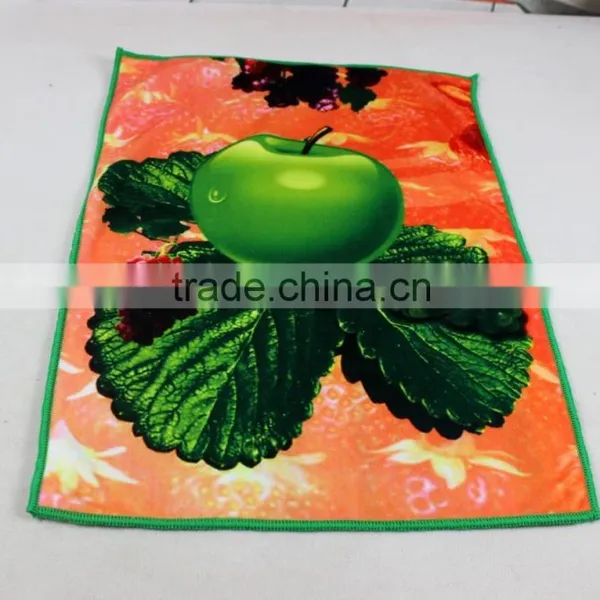 40x60cm 60g Microfiber Custom Tea Towel Printing With Fruit and Flower photo-2