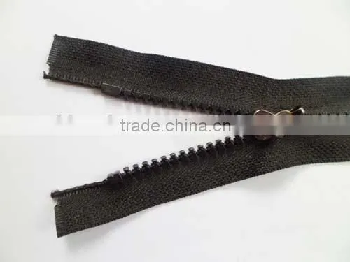 5# Plastic Resin Zipper Open End Zipper With Plated Black Nickel Hook Slider Zipper Winter Coate Zipper photo-3