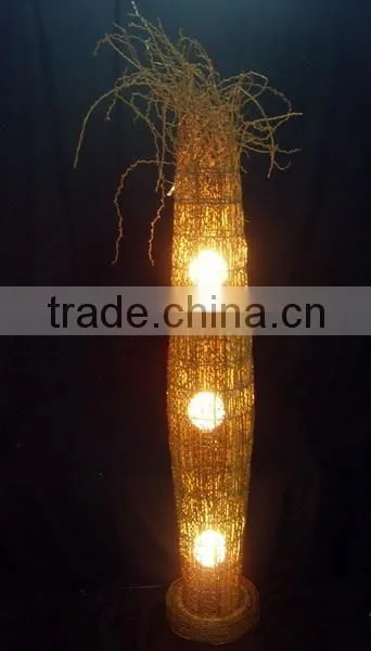Modern Style Natural Cane Floor Lamp/lights With On/off Switch photo-2