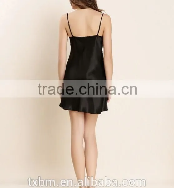 Sexy Lady Sleeveless Silk Nightgown photo-3