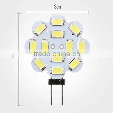 G4 6W 12x5630 SMD 500-560LM 6000-6500K Natural White Light Lotus Shaped LED Spot Bulb (12V) photo-4