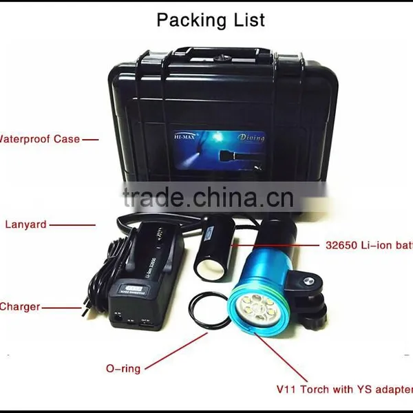Hi-max V11 Diving Video Light 2400lm U2led White & Red Lighting Underwater Diving photo-6