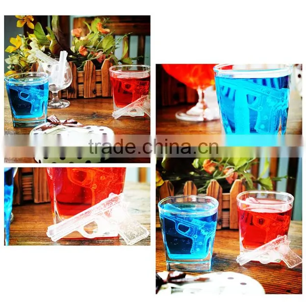 100% Food Grade Freeze Party Handgun Shaped Silicone Ice Cube Tray photo-3