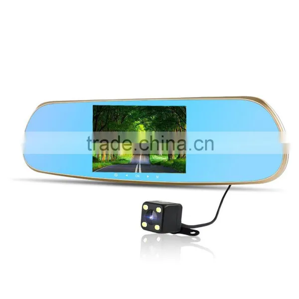 Dual Lens Dvr Car Rearview Mirror Dash Camera G-Sensor HD 1080P 5 Inch 140 Degree photo-2