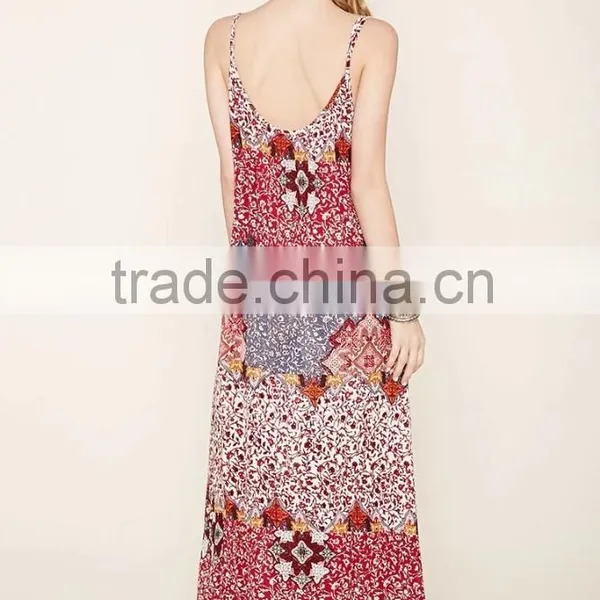 2016 Summer Floral Print Bohemian Maxi Dress For Women photo-3