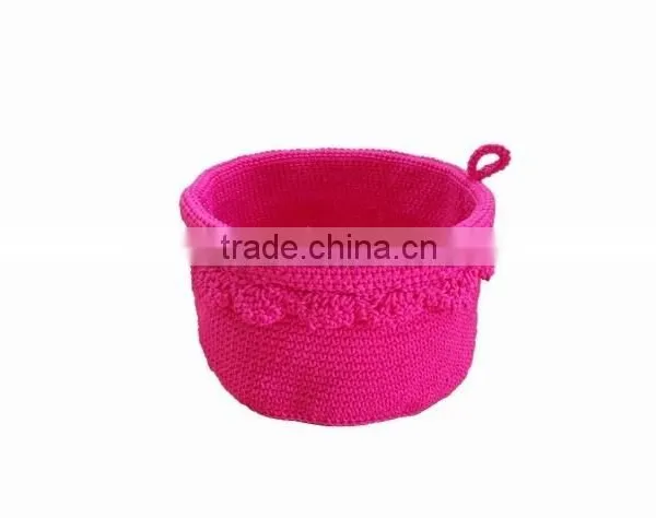 Woven Polypropylene Yarn Crochet Storage Basket From Vietnam