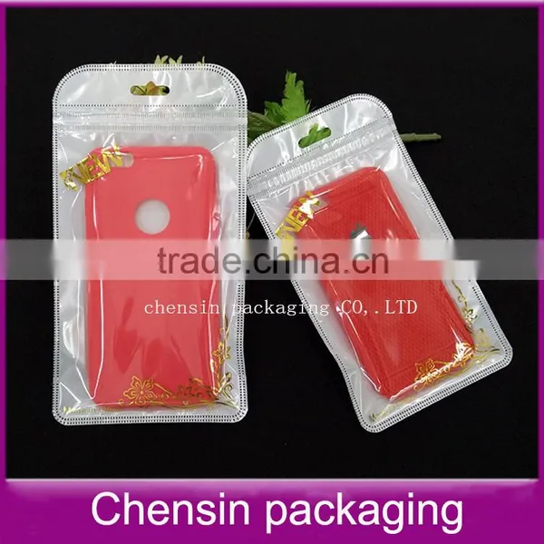 White Plastic Bag Withzipper of the Hot Stamping Printing for Iphone6 Plus Back Cover
